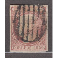 España Clásicos 1852 Edifil 12a Usado rosa oscuro