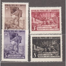 Albania Correo 1950 Yvert 414/17 ** Mnh Aniversario de la Liberación