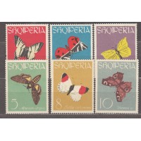 Albania Correo 1963 Yvert 646/51 ** Mnh Fauna - Mariposas