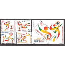 Albania Correo 2002 Yvert 2625/28 + Hoja 107 ** Mnh Copa del Mundo de Fútbol - Deportes