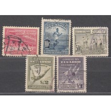 Ecuador Correo 1939 Yvert 369/73 usado Juegos Deportivos - Deportes