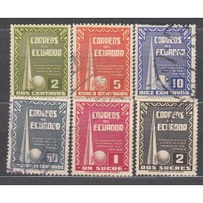 Ecuador Correo 1939 Yvert 380/85 usado Exposición Mundial de Nueva York