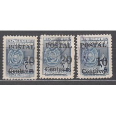 Ecuador Correo 1952 Yvert 555/57 usado