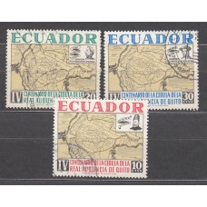 Ecuador Correo 1964 Yvert 723/25 usado Mapa
