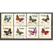 Ecuador Correo 1970 Yvert 844/51 usado Fauna - Mariposas