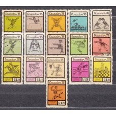 Ecuador Correo 1975 Yvert 921/36 usado Juegos Deportivos - Deportes
