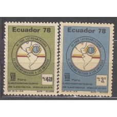 Ecuador Correo 1978 Yvert 974/75 ** Mnh Lions Club