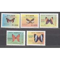 Ecuador - Correo 1997 Yvert 1384/88 ** Mnh Fauna - Mariposas