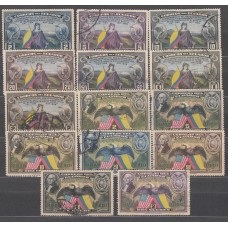 Ecuador Correo 1938 Yvert 358/64 + Aereo 58/64 usado  Aniversario Constitución Estados Unidos