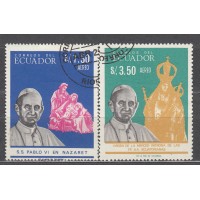 Ecuador - Aereo Yvert 460/61 usado Papa Pablo VI