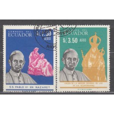 Ecuador - Aereo Yvert 460/61 usado Papa Pablo VI