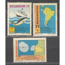 Ecuador - Aereo Yvert 672/74 ** Mnh Barcos - Fauna - Pez