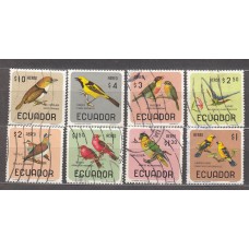 Ecuador - Aereo Yvert 442/49 usado  Fauna - Aves