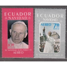 Ecuador - Aereo Yvert 727/28 ** Mnh Navidad . Papa Juan Pablo II