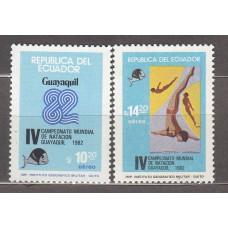 Ecuador - Aereo Yvert 744/45 ** Mnh Campeonatos de Natación - Deportes