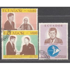 Ecuador Correo 1967 Yvert 784/86 usado Kennedy - Personaje