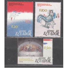 Ecuador Correo 1989 Yvert 1186/88 ** Mnh Bicentenario de la Revolución Francesa