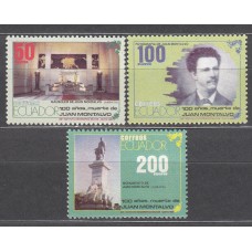Ecuador Correo 1989 Yvert 1192/94 ** Mnh Juan Montalvo , Escritor