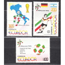 Ecuador Correo 1990 Yvert 1203/5 ** Mnh Copa del Mundo de Fútbol - Deportes