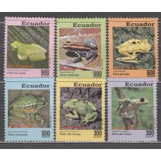 Ecuador Correo 1992 Yvert 1260/65 ** Mnh Fauna - Anfibios