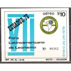 Ecuador - Hojas Yvert 39 ** Mnh Lions Club
