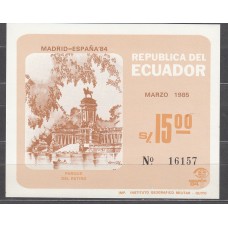 Ecuador - Hojas Yvert 65 ** Mnh España 84 Exposición Filatelica en Madrid