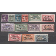 Memel - Correo Yvert 65/77 sin 78 * Mh 