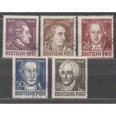 Alemania Oriental Correo 1949 Yvert 52/56 usado Personajes