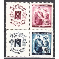 Bohemia y Moravia - Correo Yvert 39/40 (*) Mng Cruz Roja