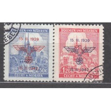 Bohemia y Moravia - Correo Yvert 76A/B usado 