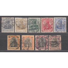 Alemania Imperio Correo 1902 Yvert 66/74 usado