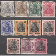 Alemania Imperio Correo 1915 Yvert 81/91 * Mh 