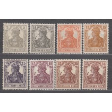 Alemania Imperio Correo 1916 Yvert 96/103 * Mh 