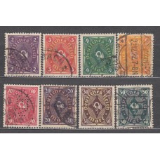 Alemania Imperio Correo 1922 Yvert 193/95+199/203 usado