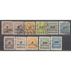 Alemania Imperio Correo 1923 Yvert 320/30 */usado Mh/usado