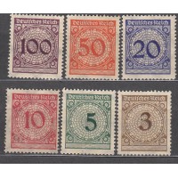 Alemania Imperio Correo 1923 Yvert 331/36 * Mh