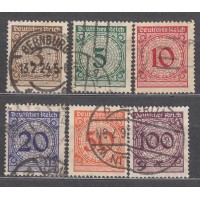 Alemania Imperio Correo 1923 Yvert 331/36 usado