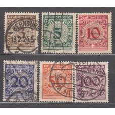 Alemania Imperio Correo 1923 Yvert 331/36 usado
