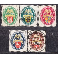 Alemania Imperio Correo 1928 Yvert 416/20 usado 