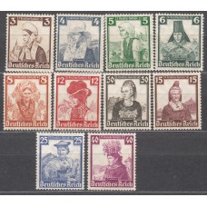 Alemania Imperio Correo 1935 Yvert 547/56 * Mh Trajes Regionales