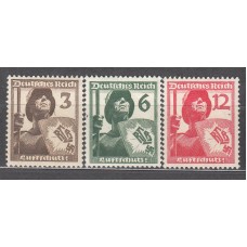 Alemania Imperio Correo 1937 Yvert 591/93 * Mh