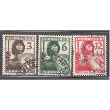 Alemania Imperio Correo 1937 Yvert 591/93 usado