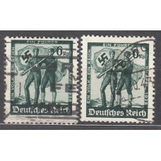 Alemania Imperio Correo 1938 Yvert 605/6 usado