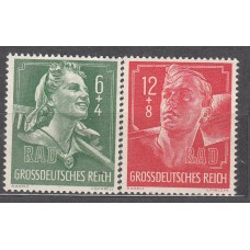 Alemania Imperio Correo 1944 Yvert 819/20 ** Mnh