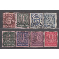 Alemania Imperio Servicio Yvert 29/36 usado