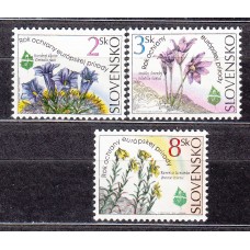 Eslovaquia - Correo 1995 Yvert 181/83 ** Mnh Protección de la Naturaleza - Flores