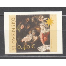 Eslovaquia Correo 2012 Yvert 605 ** Mnh Navidad Autoadhesivo