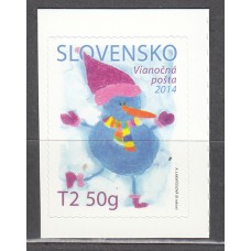 Eslovaquia Correo 2014 Yvert 654 ** Mnh  Navidad Autoadhesivo