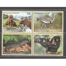 Naciones Unidas Nueva York Correo Yvert 815/18 ** Mnh Fauna