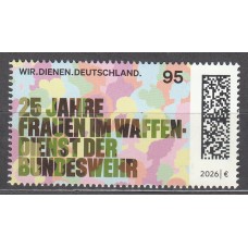 Alemania Federal Correo 2026 ** Mnh 25 Años de Mujeres en el ejercito